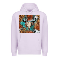 Lilac Western with bull skull Premium Hoodie - NancyCooperArtShop