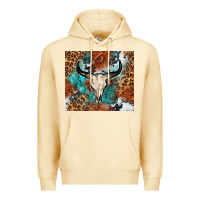 Pina Colada Western with bull skull Premium Hoodie - NancyCooperArtShop