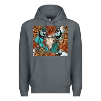 Rock Western with bull skull Premium Hoodie - NancyCooperArtShop