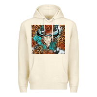 Sandshell Western with bull skull Premium Hoodie - NancyCooperArtShop