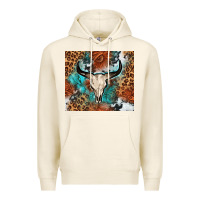 Tofu Western with bull skull Premium Hoodie - NancyCooperArtShop