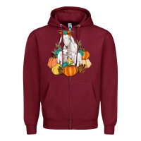 Burgundy Goat family fall pumpkins gemstone Zipper Hoodie - Artiststas