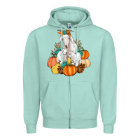 Seafoam Goat family fall pumpkins gemstone Zipper Hoodie - Artiststas