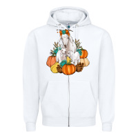 White Goat family fall pumpkins gemstone Zipper Hoodie - Artiststas