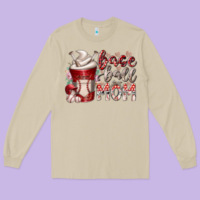Baseball Mom Coffee Long Sleeve Tee Designed By Racoondesign