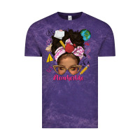 Cloud Purple afro messy bun teacherlife Vintage Tee - texasbilliewilder