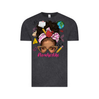 Vintage Black afro messy bun teacherlife Vintage Tee - texasbilliewilder