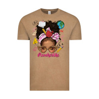 Afro Messy Bun Teacherlife Vintage Tee | Teevron