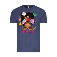 Vintage Denim afro messy bun teacherlife Vintage Tee - texasbilliewilder