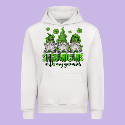 Shenanigans With My Gnomies St Patricks Day Gnomes Urban Hoodie Designed By Jasminsmagicworld