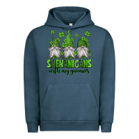 Pigment Midnight Navy shenanigans with my gnomies st patricks day gnomes Urban Hoodie - Jasminsmagicworld