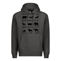 Charcoal Heather Anımals Of The World Premium Hoodie - Bettercallsaul
