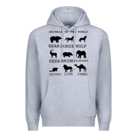 Heather Grey Anımals Of The World Premium Hoodie - Bettercallsaul