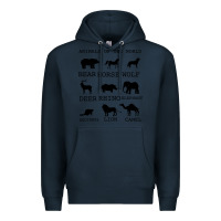 Navy Anımals Of The World Premium Hoodie - Bettercallsaul