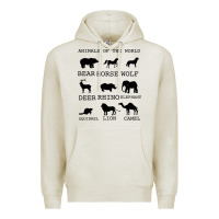Oatmeal Heather Anımals Of The World Premium Hoodie - Bettercallsaul