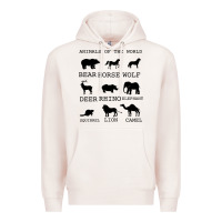Pale Pink Anımals Of The World Premium Hoodie - Bettercallsaul