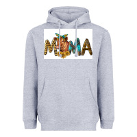 Heather Grey Western Cow Red Angus Mama Heavyweight Hoodie - LillyAllenDesigns