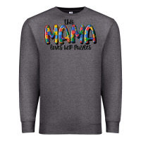 Charcoal Heather this mama loves her puzzle Premium Sweatshirt - MaliasSmallBusiness
