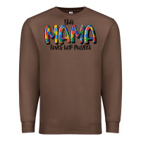 Chestnut this mama loves her puzzle Premium Sweatshirt - MaliasSmallBusiness