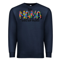 Navy this mama loves her puzzle Premium Sweatshirt - MaliasSmallBusiness