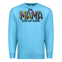 Ocean Blue this mama loves her puzzle Premium Sweatshirt - MaliasSmallBusiness