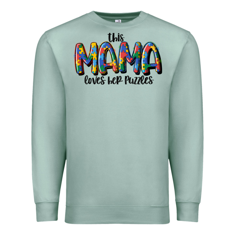 This Mama Loves Her Puzzle Premium Sweatshirt by MaliasSmallBusiness | Teevron