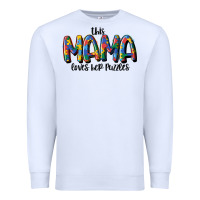 White this mama loves her puzzle Premium Sweatshirt - MaliasSmallBusiness