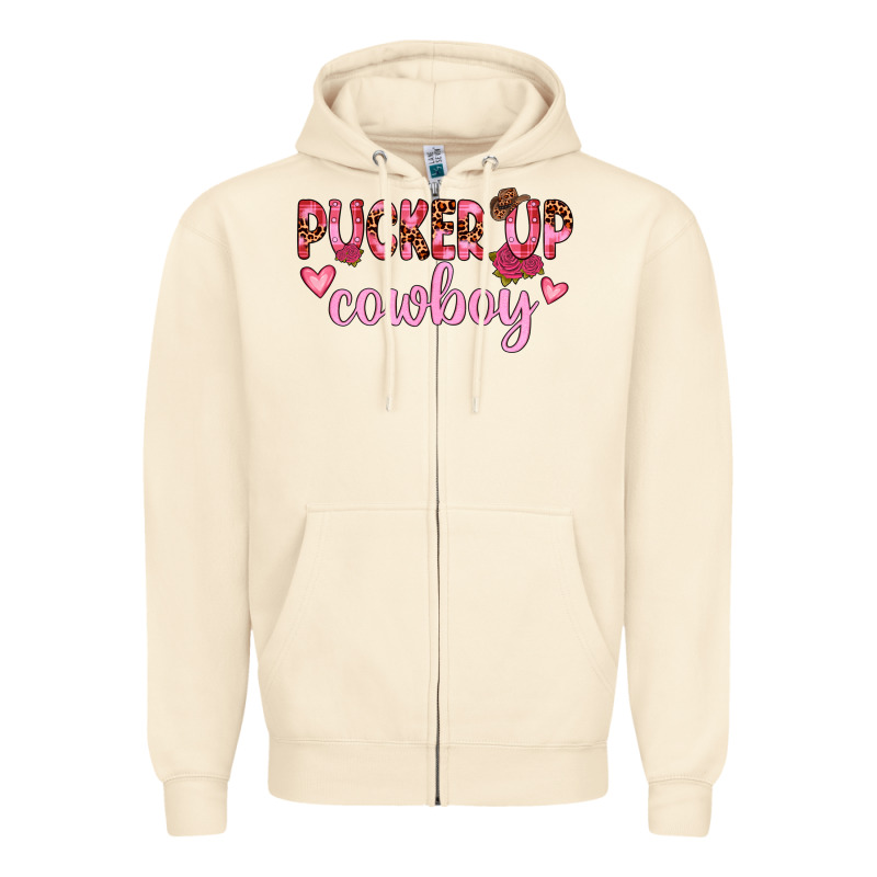 Pucker Up Cowboy Zipper Hoodie by JahusDesignShop | Teevron