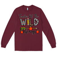 Burgundy teacher of the wild things Long Sleeve Tee - CowhideDigitalArt