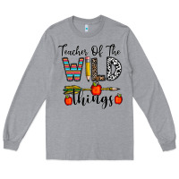 Heather Grey teacher of the wild things Long Sleeve Tee - CowhideDigitalArt