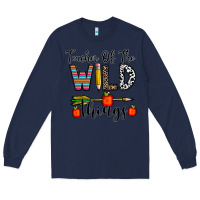 Navy teacher of the wild things Long Sleeve Tee - CowhideDigitalArt
