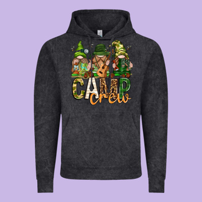 Vintage Hoodie camp crew with gnomies