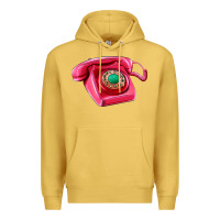 Antique Gold pink telephone Premium Hoodie - AdoDesignShop