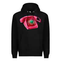 Black pink telephone Premium Hoodie - AdoDesignShop