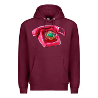 Burgundy pink telephone Premium Hoodie - AdoDesignShop