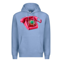 Colony Blue pink telephone Premium Hoodie - AdoDesignShop