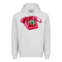 Dove Grey pink telephone Premium Hoodie - AdoDesignShop