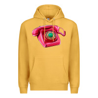 Mustard pink telephone Premium Hoodie - AdoDesignShop