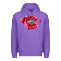 Purple pink telephone Premium Hoodie - AdoDesignShop
