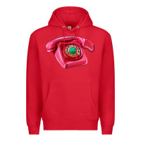 Red pink telephone Premium Hoodie - AdoDesignShop