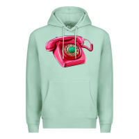 Seafoam pink telephone Premium Hoodie - AdoDesignShop