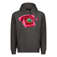 Smoke pink telephone Premium Hoodie - AdoDesignShop