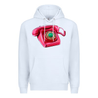 White pink telephone Premium Hoodie - AdoDesignShop