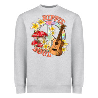 Heather Grey hippie soul with peace Heavyweight Sweatshirt - texasbilliewilder