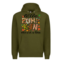 Army Green little pumpkin with a lot of spice Premium Hoodie - MaliasSmallBusiness