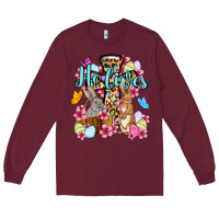 Burgundy Easter Day He lives Long Sleeve Tee - OliviaCreatesArt
