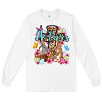 White Easter Day He lives Long Sleeve Tee - OliviaCreatesArt
