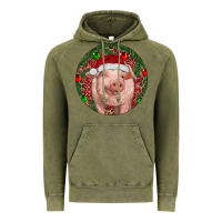 Vintage Olive Pig Christmas Vintage Hoodie - RanaPortraitStore