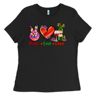 Black peace love wine Ladies Tee - AdoDesignShop