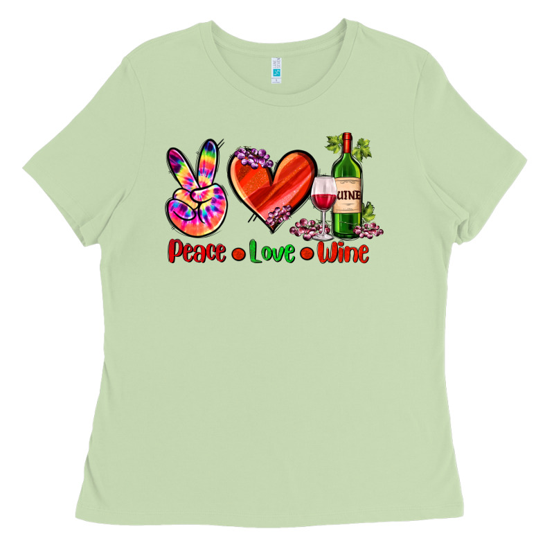 Peace Love Wine Ladies Tee by AdoDesignShop | Teevron